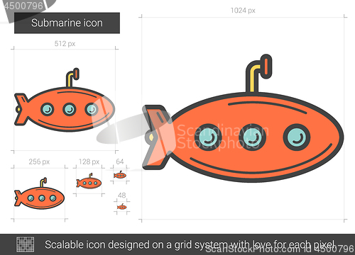 Image of Submarine line icon.