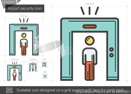 Image of Airport security line icon.