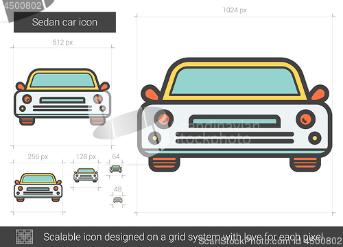 Image of Sedan car line icon.