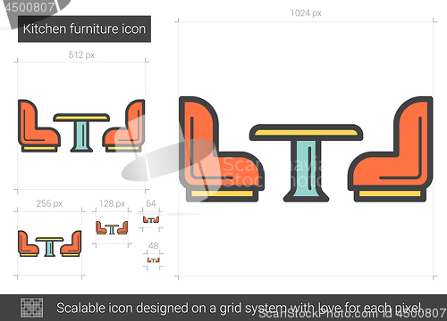 Image of Kitchen furniture line icon.