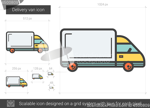 Image of Delivery van line icon.