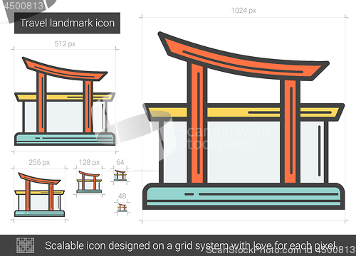 Image of Travel landmark line icon.