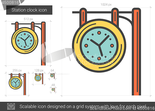 Image of Station clock line icon.