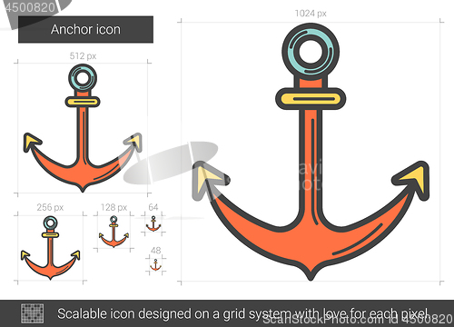 Image of Anchor line icon.