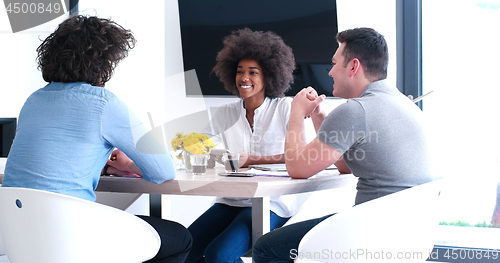 Image of Multiethnic startup business team on meeting