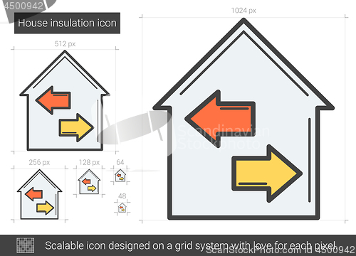 Image of House insulation line icon.