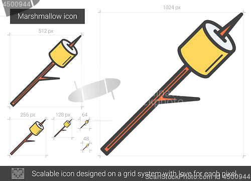 Image of Marshmallow line icon.