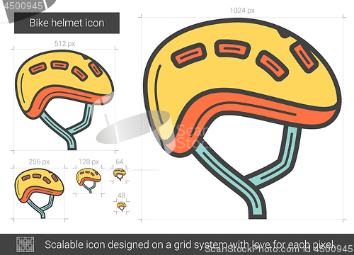 Image of Bike helmet line icon.