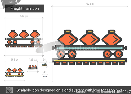 Image of Freight train line icon.