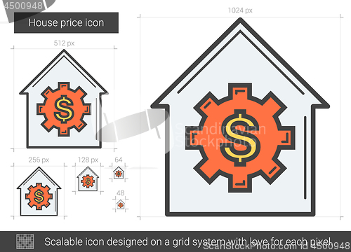 Image of House price line icon.