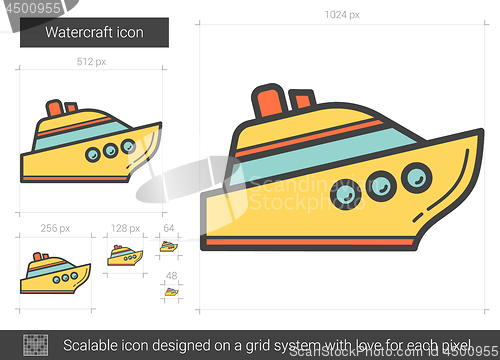 Image of Watercraft line icon.