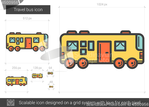 Image of Travel bus line icon.