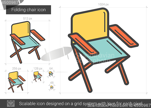 Image of Folding chair line icon.