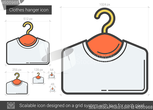 Image of Clothes hanger line icon.