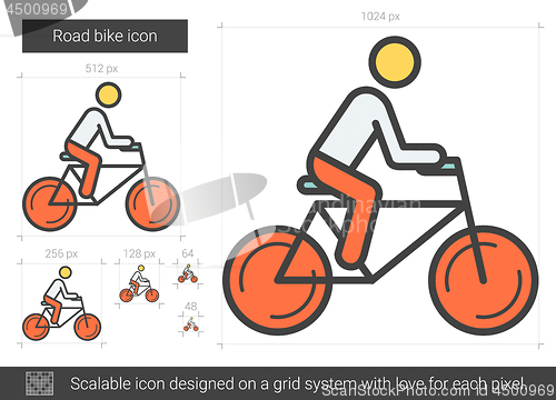 Image of Road bike line icon.