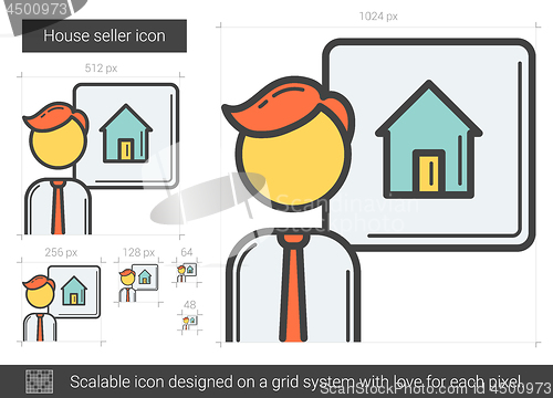 Image of House seller line icon.