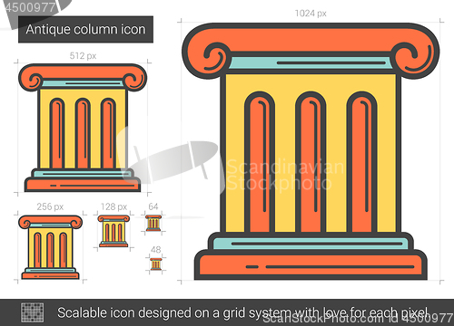 Image of Antique column line icon.