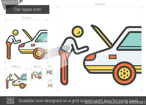 Image of Car repair line icon.