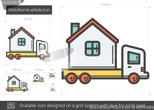 Image of Motorhome vehicle line icon.