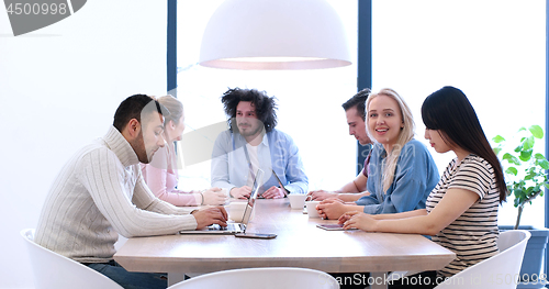 Image of Startup Business Team At A Meeting at modern office building