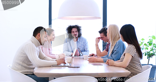 Image of Startup Business Team At A Meeting at modern office building