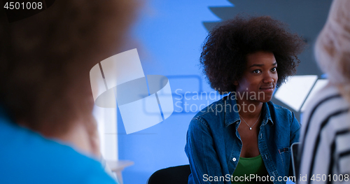 Image of Multiethnic startup business team on meeting