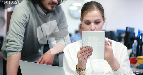 Image of Startup Business Team At A Meeting at modern office building