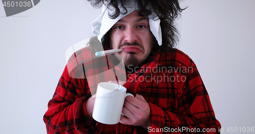 Image of Man with flu and fever