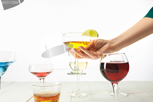 Image of The rose exotic cocktails and fruits