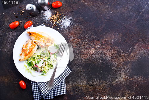 Image of chicken with salad