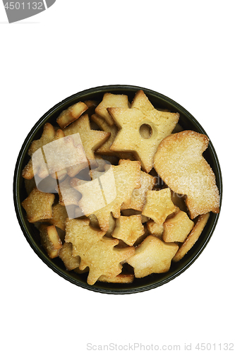 Image of traditional Christmas cookies in a round bowl