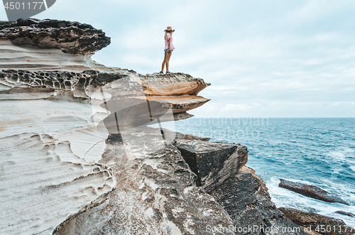 Image of Female admiring the Kurnell coastline