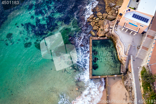 Image of Coogee Beach and Ross Jones Pool aerial views