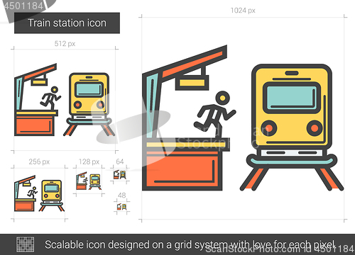 Image of Train station line icon.