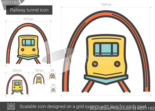 Image of Railway tunnel line icon.