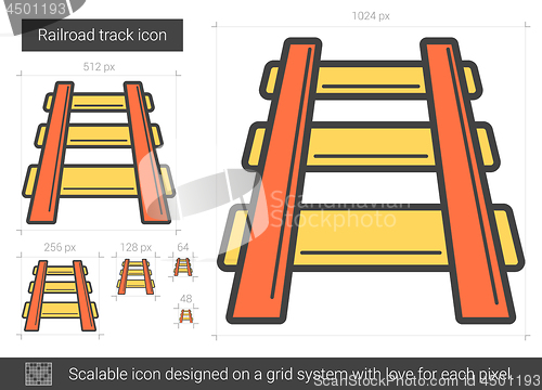 Image of Railroad track line icon.