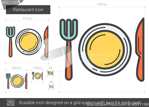 Image of Restaurant line icon.