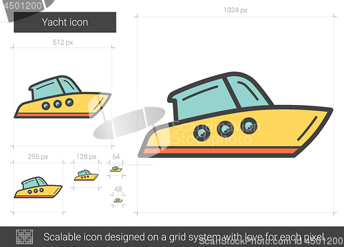 Image of Yacht line icon.