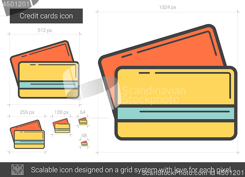 Image of Credit cards line icon.