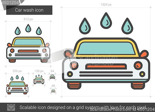 Image of Car wash line icon.