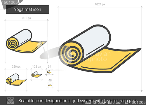 Image of Yoga mat line icon.