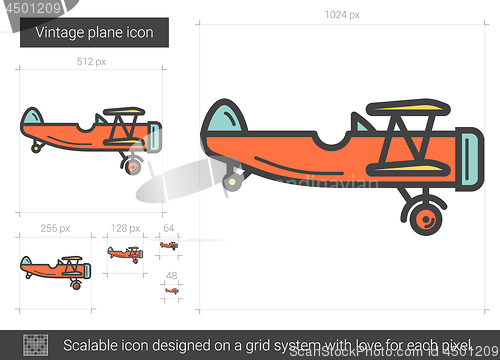 Image of Vintage plane line icon.