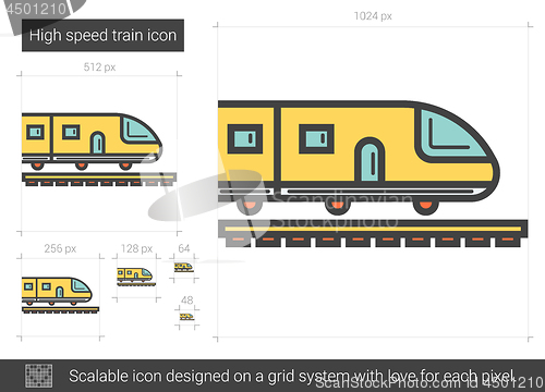 Image of High speed train line icon.