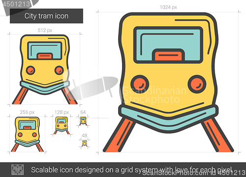 Image of City tram line icon.