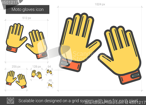 Image of Moto gloves line icon.