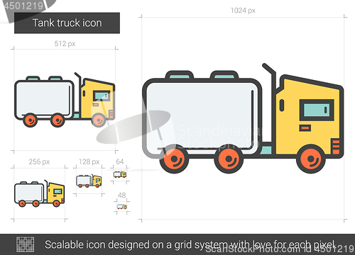 Image of Tank truck line icon.