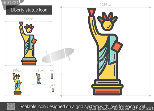 Image of Liberty statue line icon.