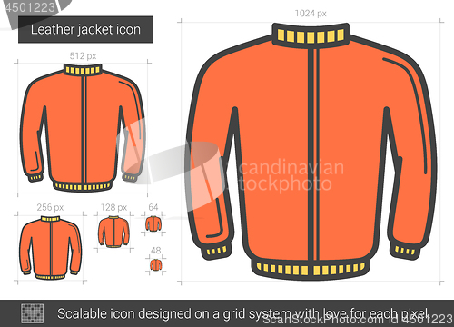 Image of Leather jacket line icon.