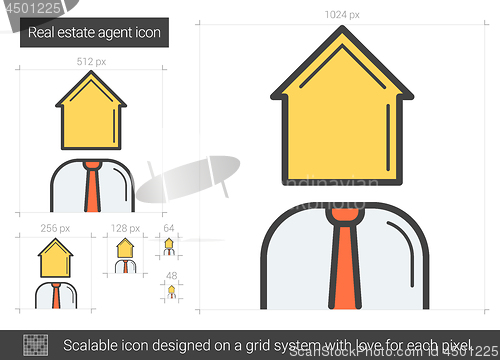 Image of Real estate agent line icon.