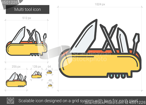 Image of Multi tool line icon.